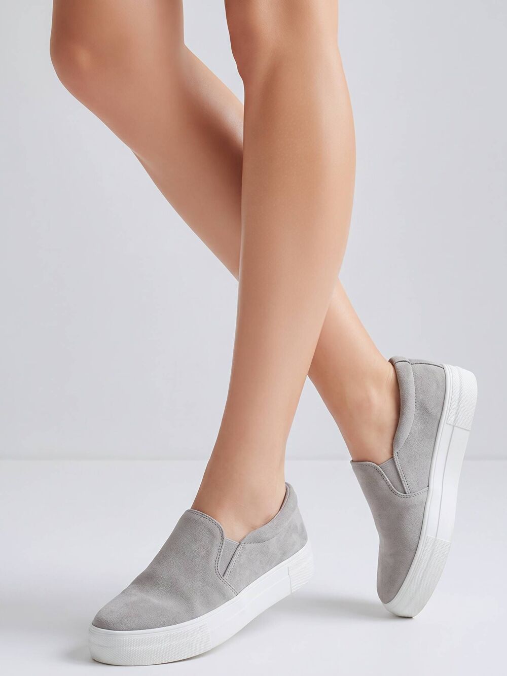☔️💜Brash Gray Faux Suede Platform Shoes Size 8